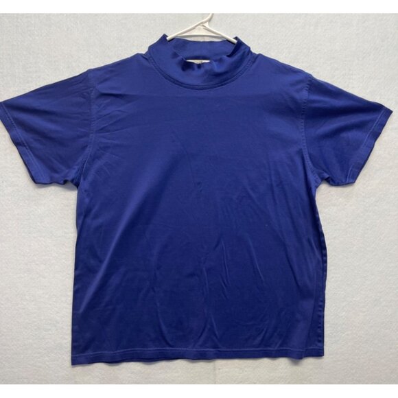 Liz Claiborne Bright Blue Short Sleeve Top Shirt Size Large - Picture 1 of 7